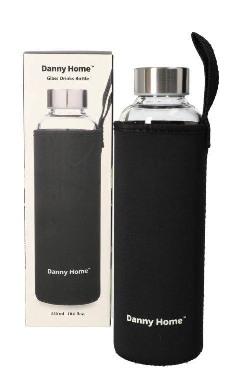 Danny Home Borosilicate Glass Bottle with Neoprene Cover