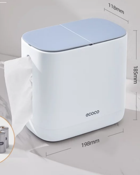Ecoco Mini Trash Bin with Tissue Dispenser