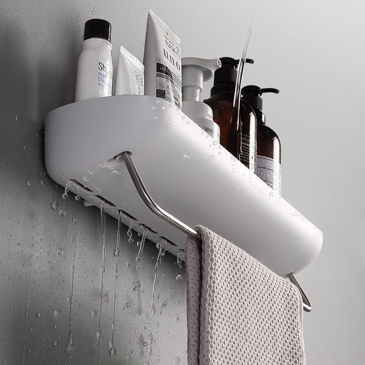 Ecoco Bathroom Shelf With Towel Holder