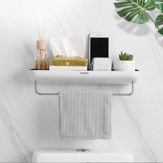 Ecoco Bathroom Shelf With Towel Holder