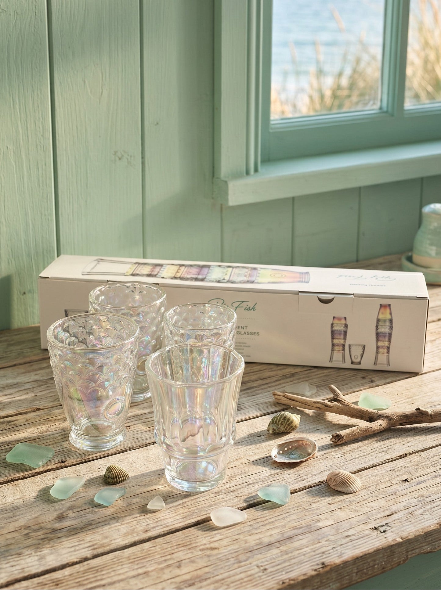 Danny Home Big Fish Iridescent Stackable Glasses Set