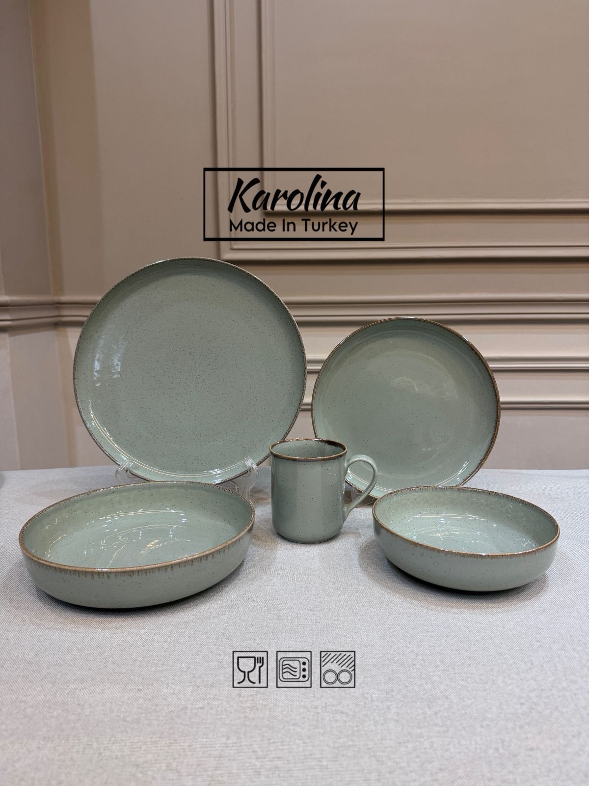 Karolina 30 Piece Dinner Set - Mint