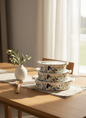3 Piece Porcelain Oval Baking Dish Set with Multi Use Lids (Blue)