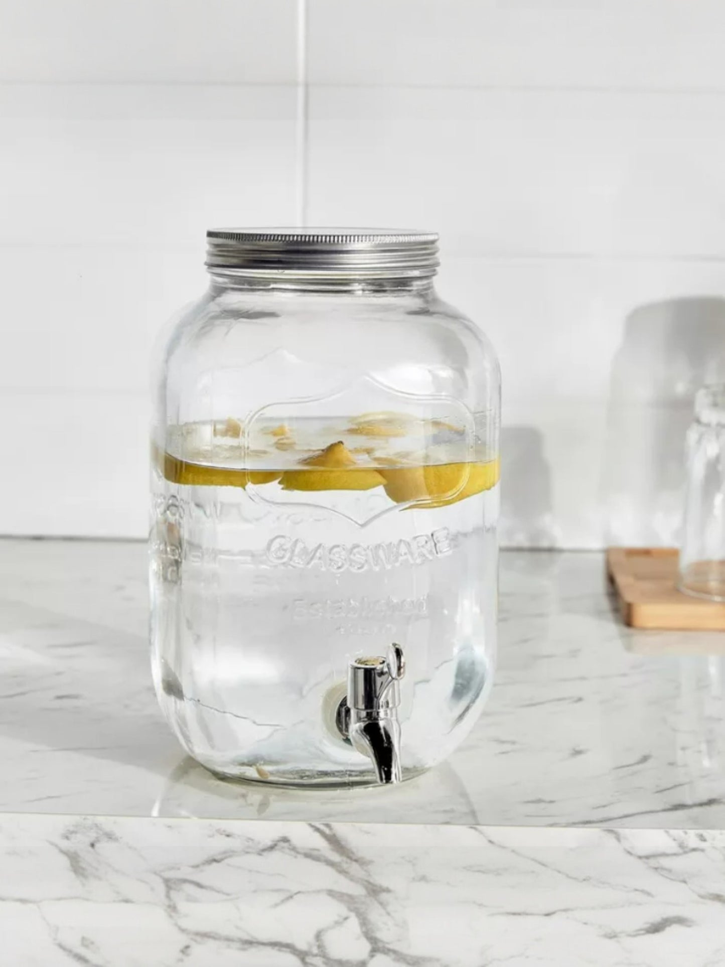 Danny Home Glass Drinks Dispenser with Tap 8 Liters