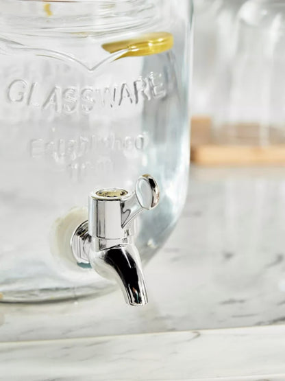 Danny Home Glass Drinks Dispenser with Tap 8 Liters