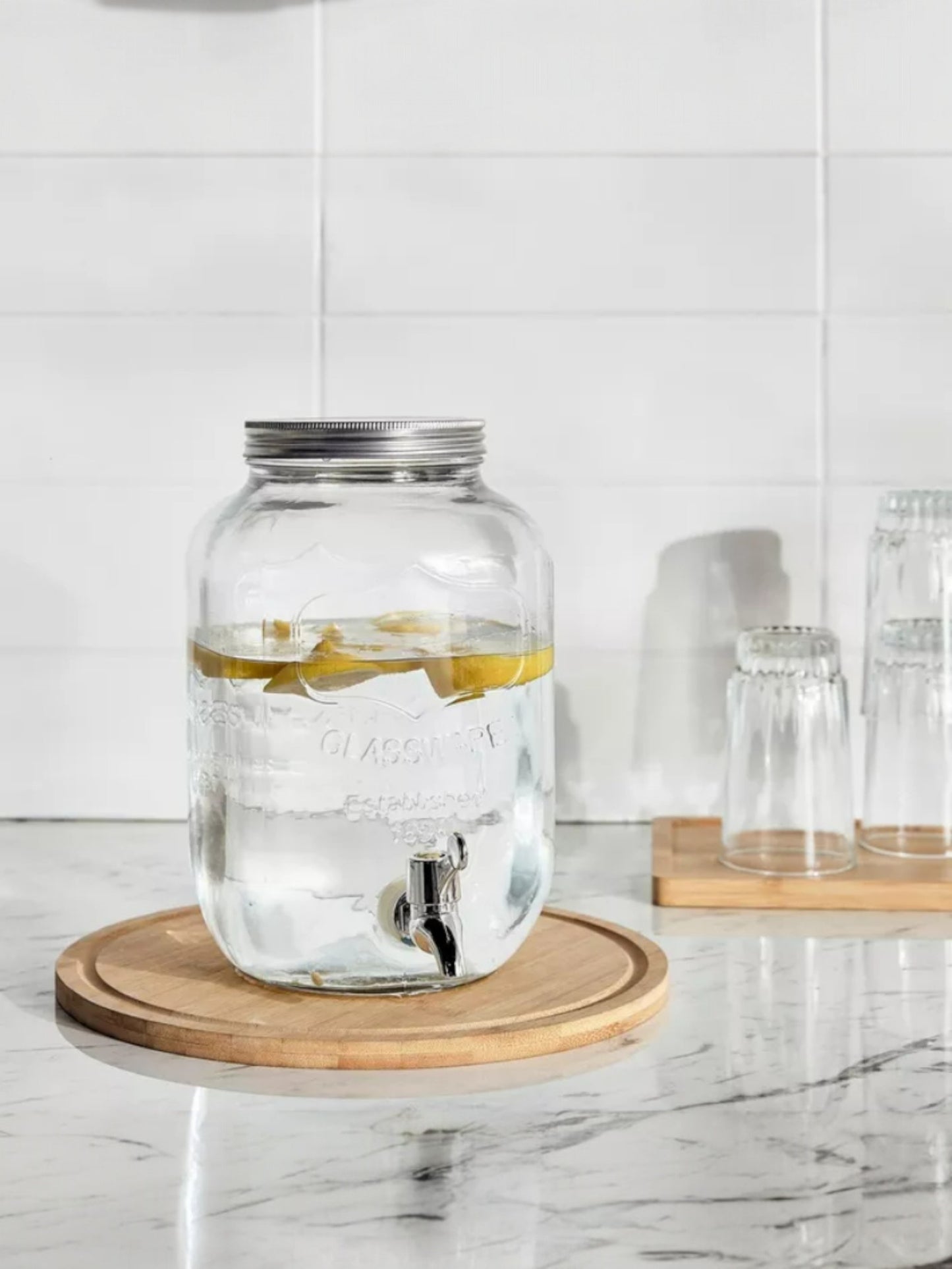 Danny Home Glass Drinks Dispenser with Tap 8 Liters