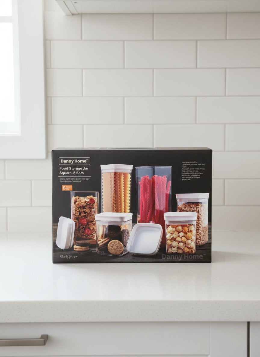 Danny Home Square Food Storage Jar Set 6pcs