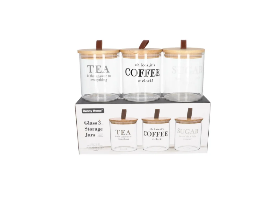 Danny Home Glass Canister Set 3pcs