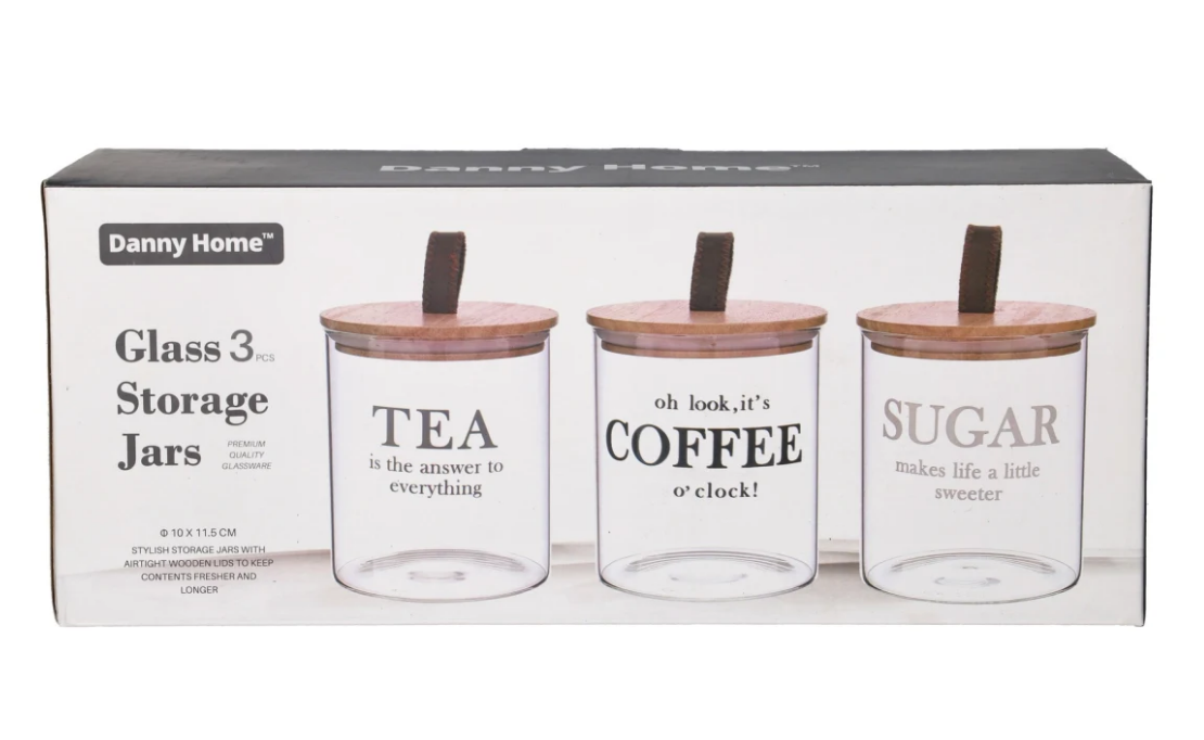 Danny Home Glass Canister Set 3pcs
