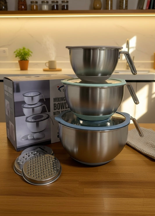 Stainless Steel Mixing Bowls Set with Handle