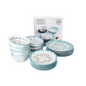 Danny Home Blue Ceramic Floral Dinner Set 24PCS