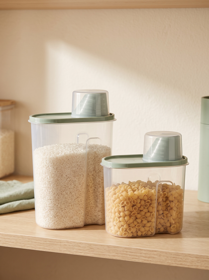 Dry Food Storage Container with Measuring Cup