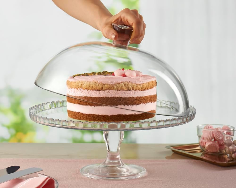 Pasabahce Patisserie Serving Platter with Dome – 32 cm
