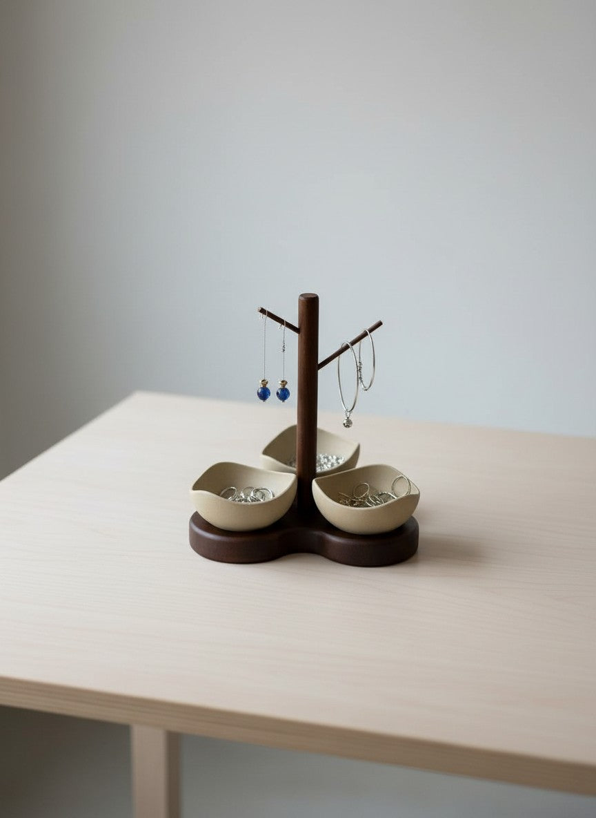 3-Bowl Snack & Accessories Organizer