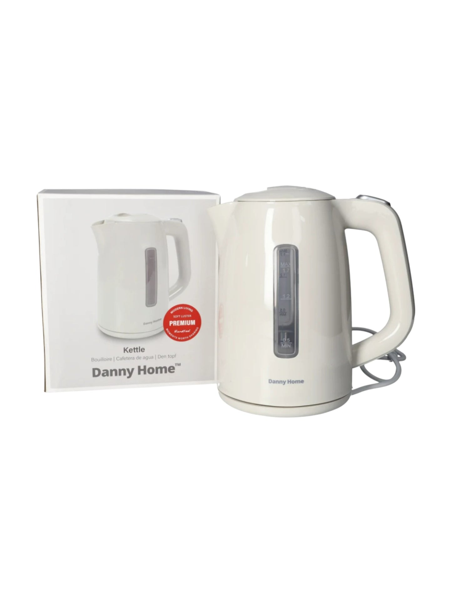 Danny Home Cream Electric Kettle – 1.7L