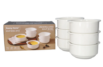 Danny Home Ceramic Soup Bowl Set 6pcs