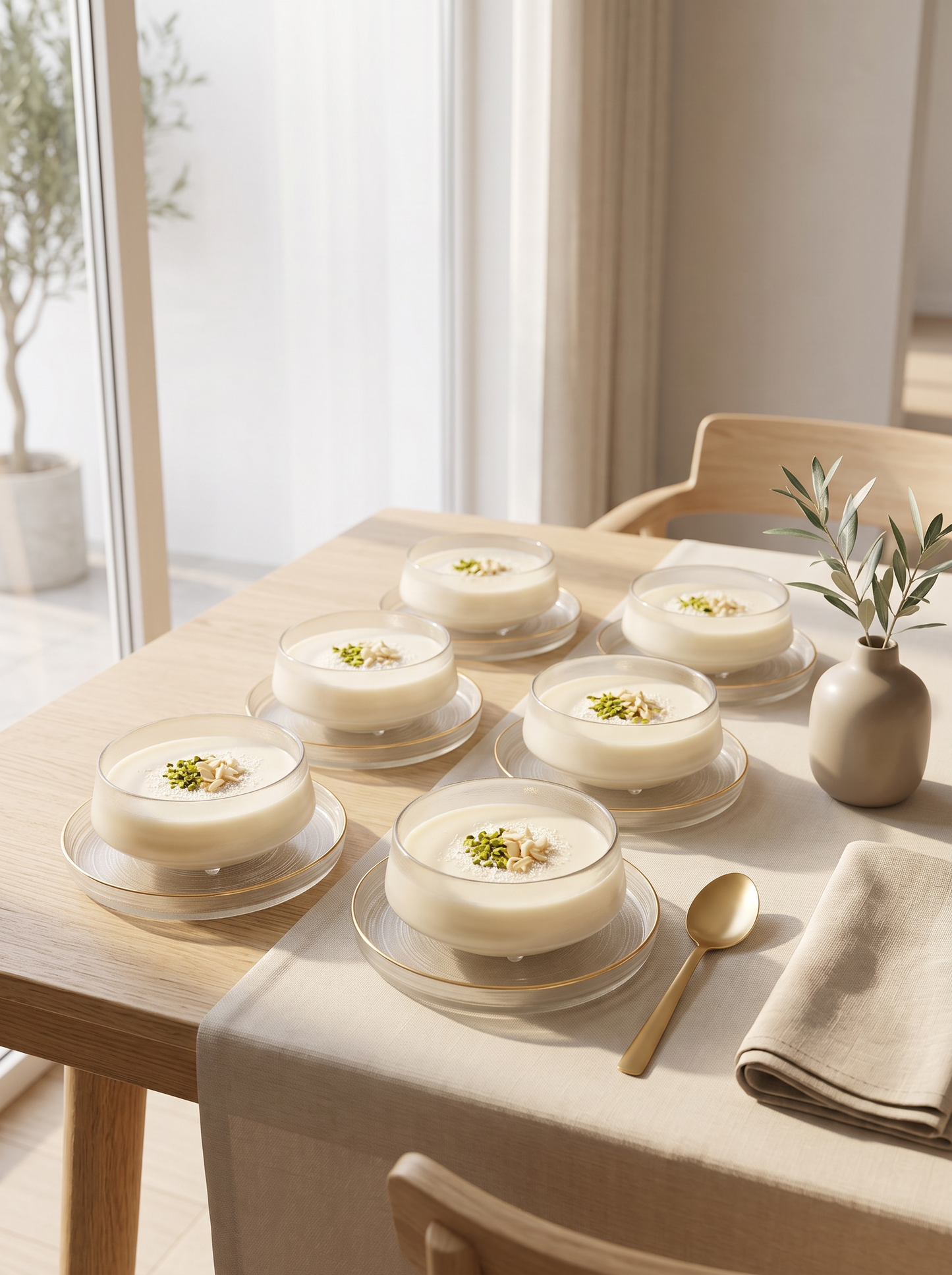 6 Piece Glass Dessert Bowl Set with Saucers