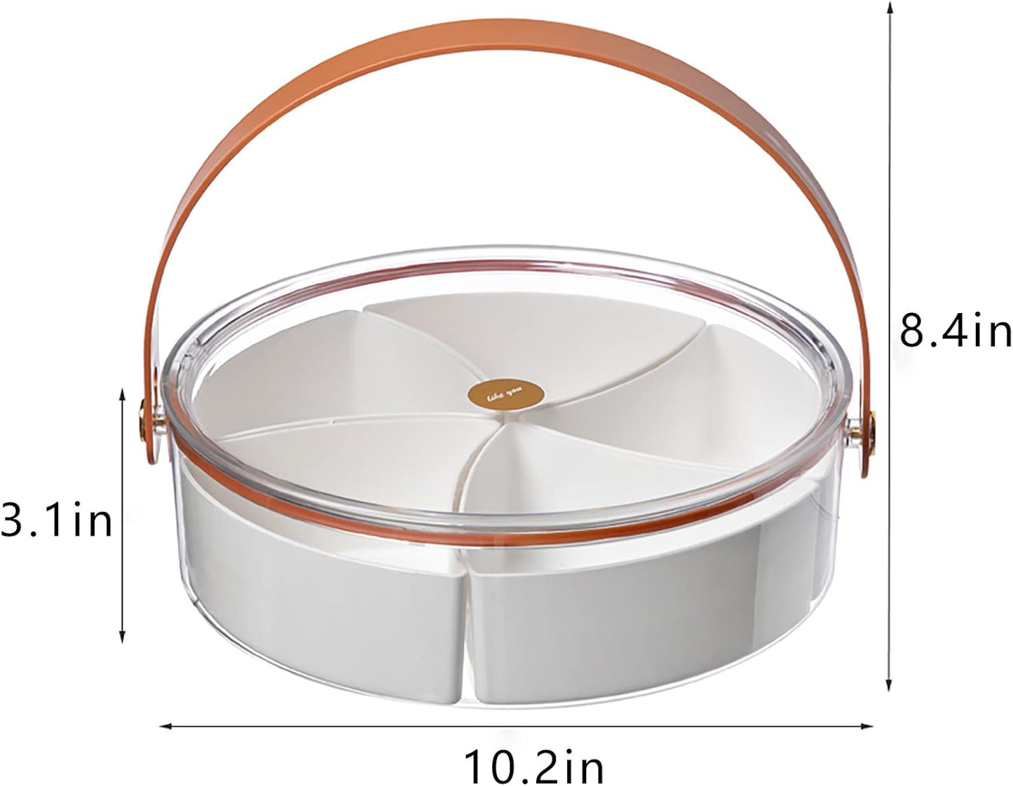 Divided Serving Tray With Lid And Handle Portable