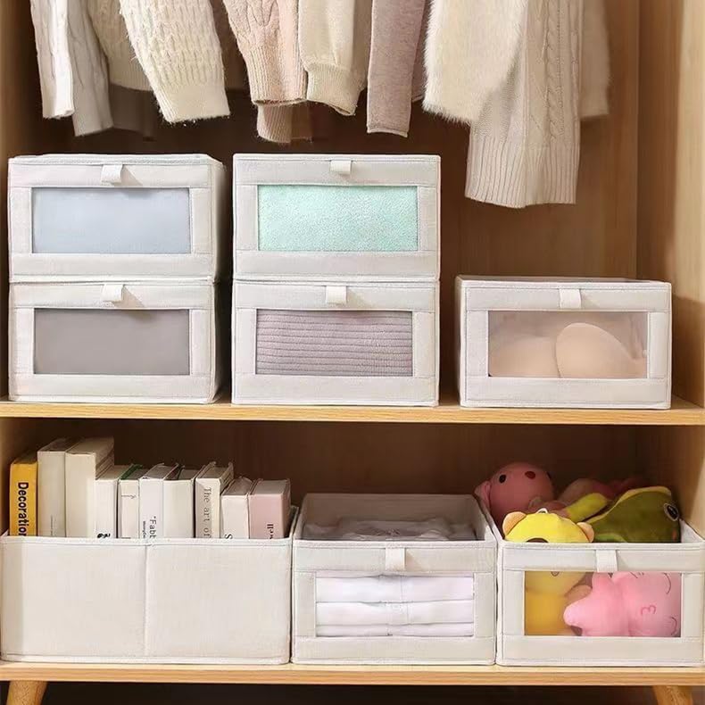 Linen foldable clothes organizer