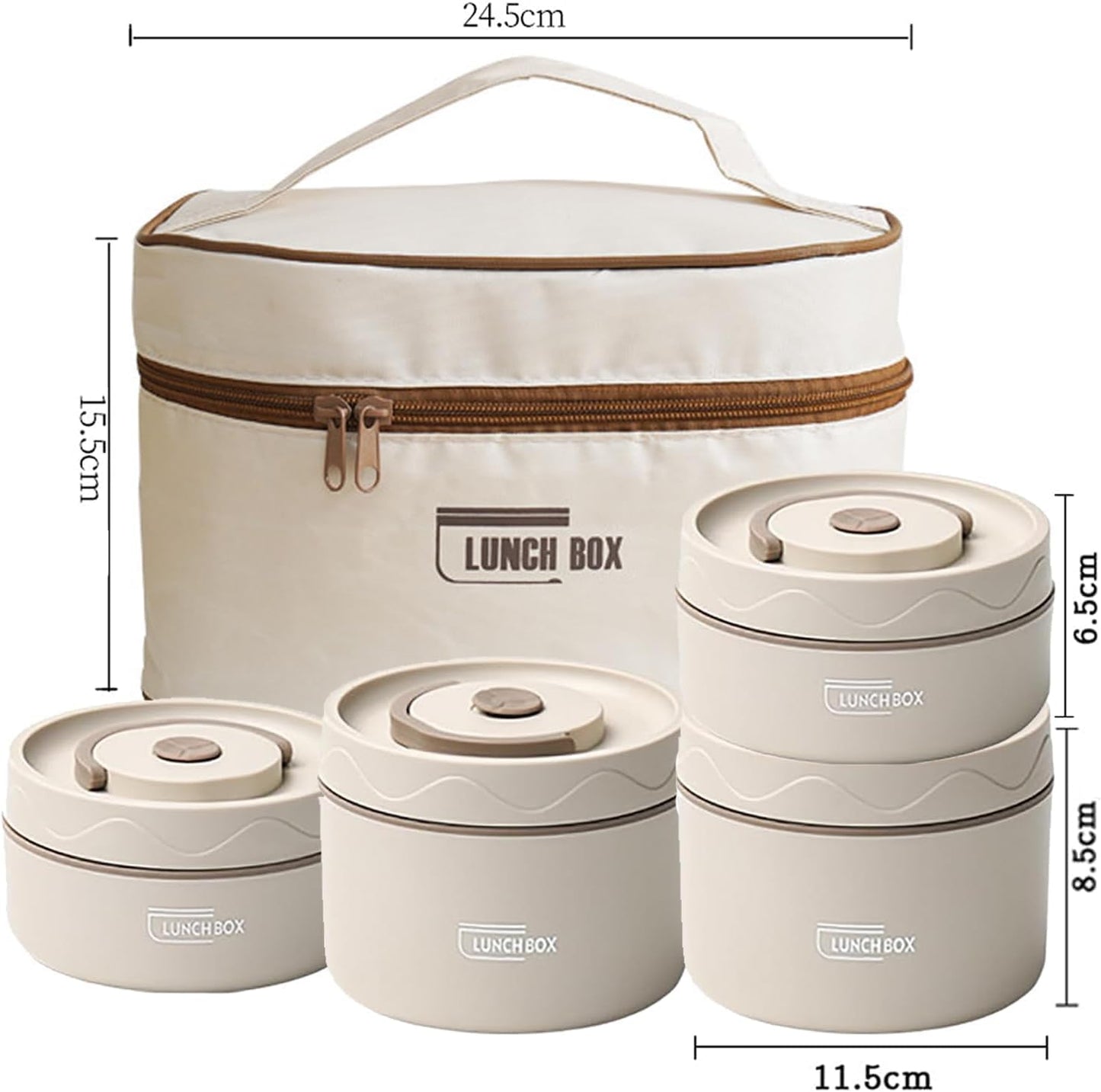 Stainless Steel Thermal Lunch Box with Insulated Bag