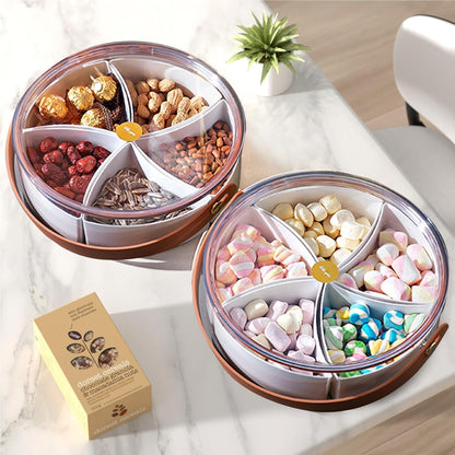 Divided Serving Tray With Lid And Handle Portable