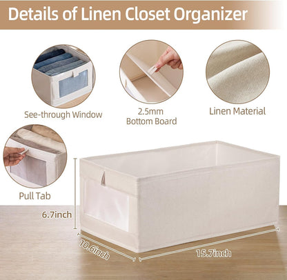 Linen foldable clothes organizer