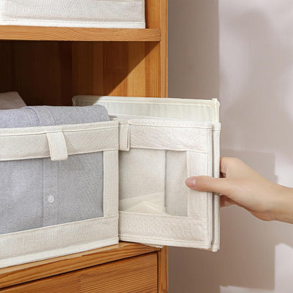 Linen foldable clothes organizer