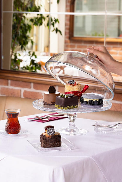 Pasabahce Patisserie Serving Platter with Dome – 32 cm