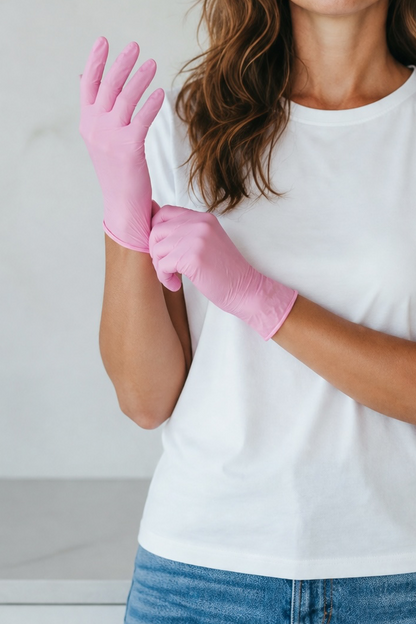 Pink Disposable Multi-Purpose Gloves – 30 Pieces (Medium)