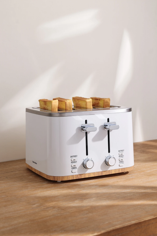 Danny Home White Four Slice Toaster
