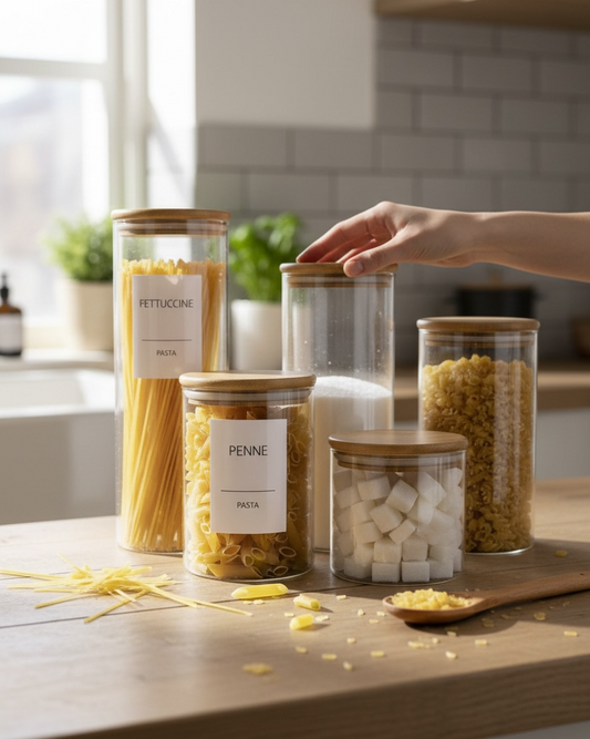 Glass Storage Jars with Bamboo Lid