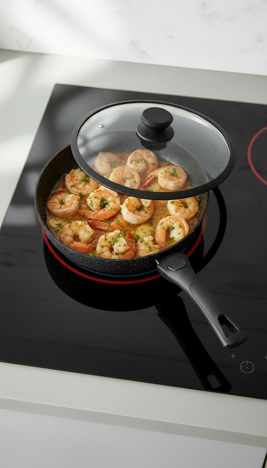 Braoly Granite Frying Pan with Removable Handle
