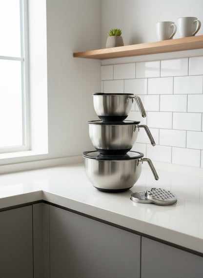 Stainless Steel Mixing Bowls Set with Handle