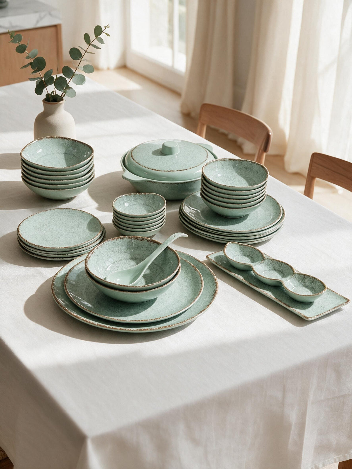 38-Piece Melamine Dinnerware Set