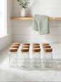 12-Piece Glass Spice Jar Set with Bamboo Lids