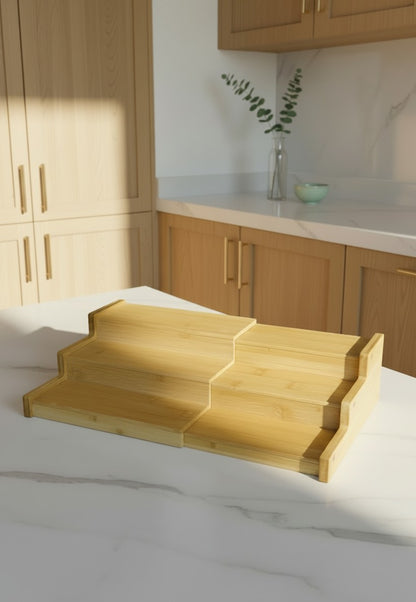 3 Tier Bamboo Spice Rack Organizer