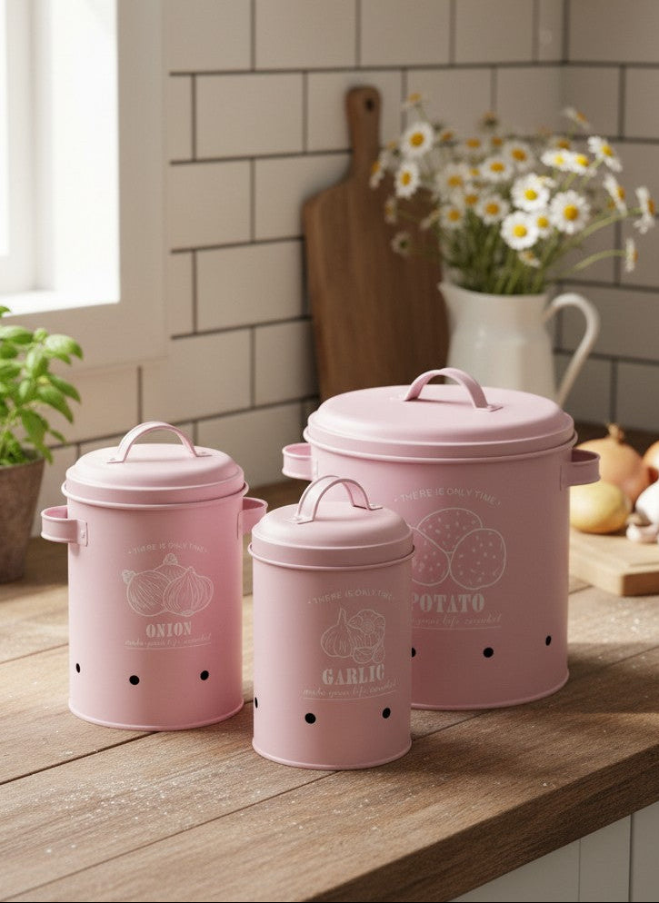 Potato, Onion & Garlic Storage Canister Set