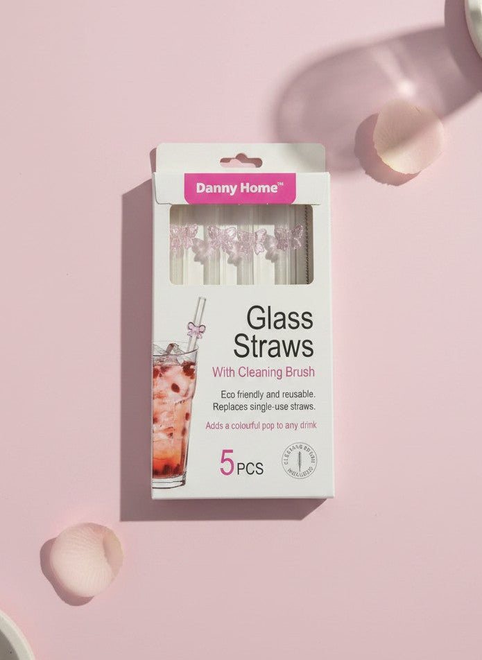 Danny Home Bow Glass Straws Set