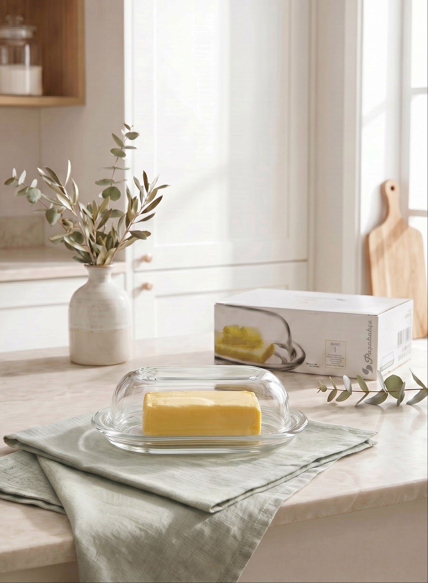 Pasabahce Basic Glass Butter Dish with Lid