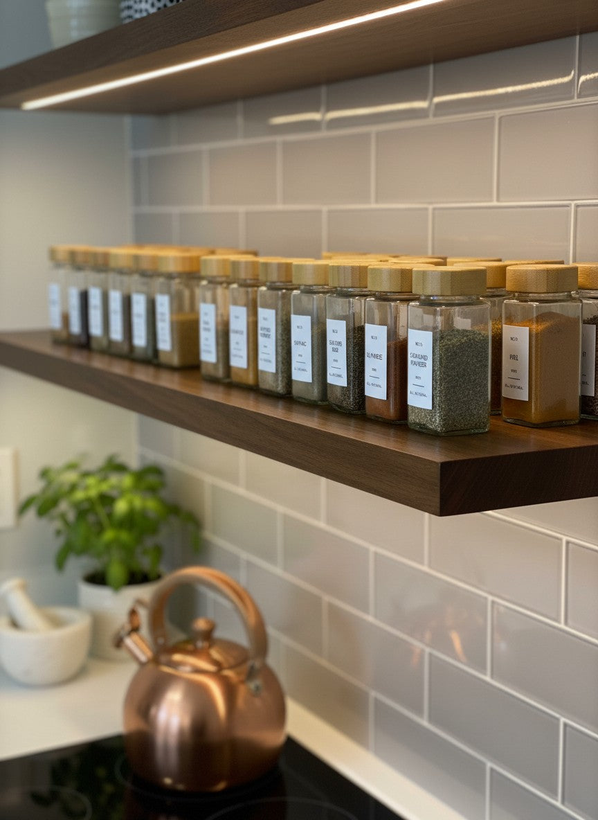 24-Piece Glass Spice Jars Set with Labels