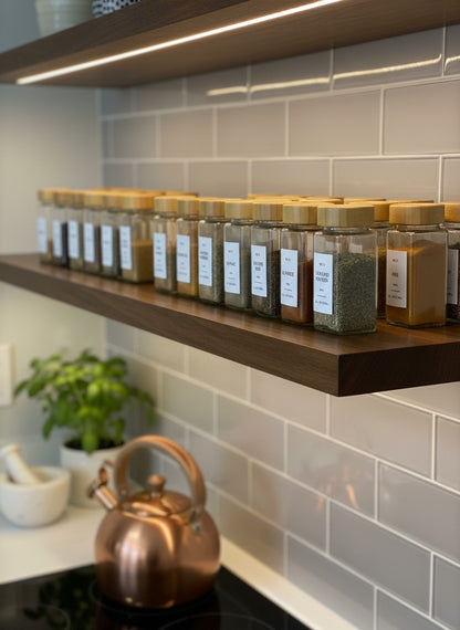 24-Piece Glass Spice Jars Set with Labels