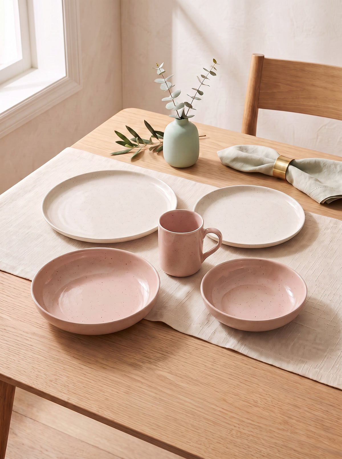 Karolina 30 Piece Dinner Set - Baby Pink