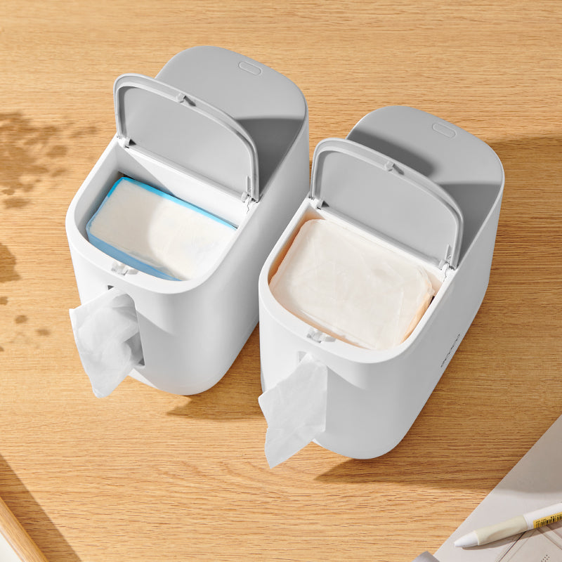 Ecoco Mini Trash Bin with Tissue Dispenser