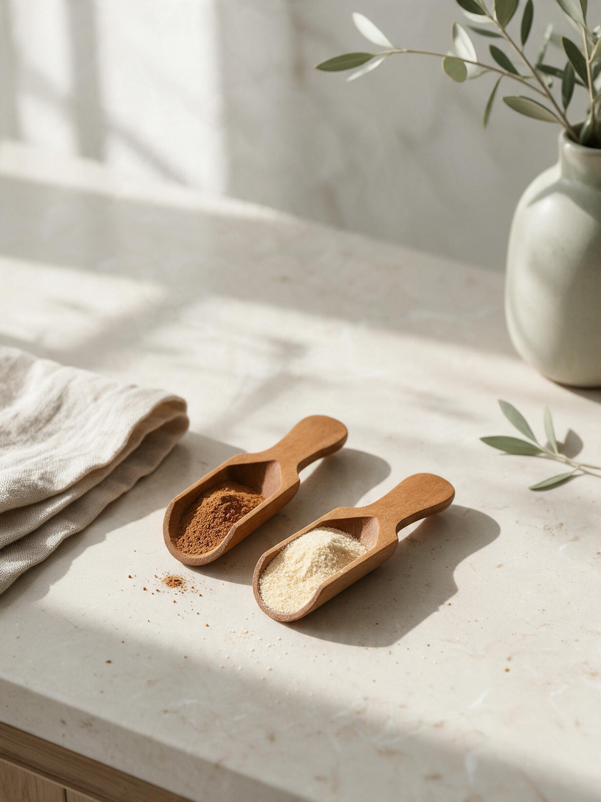 Mini Wooden Spice Scoops – Set of 6 Pieces