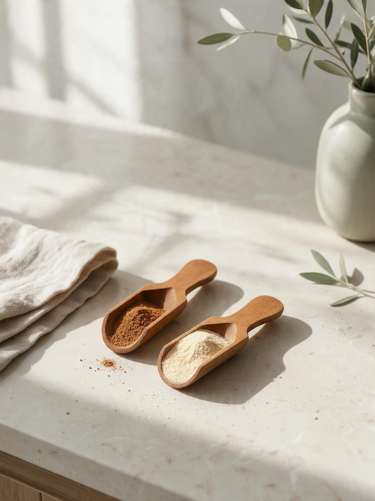 Mini Wooden Spice Scoops – Set of 6 Pieces