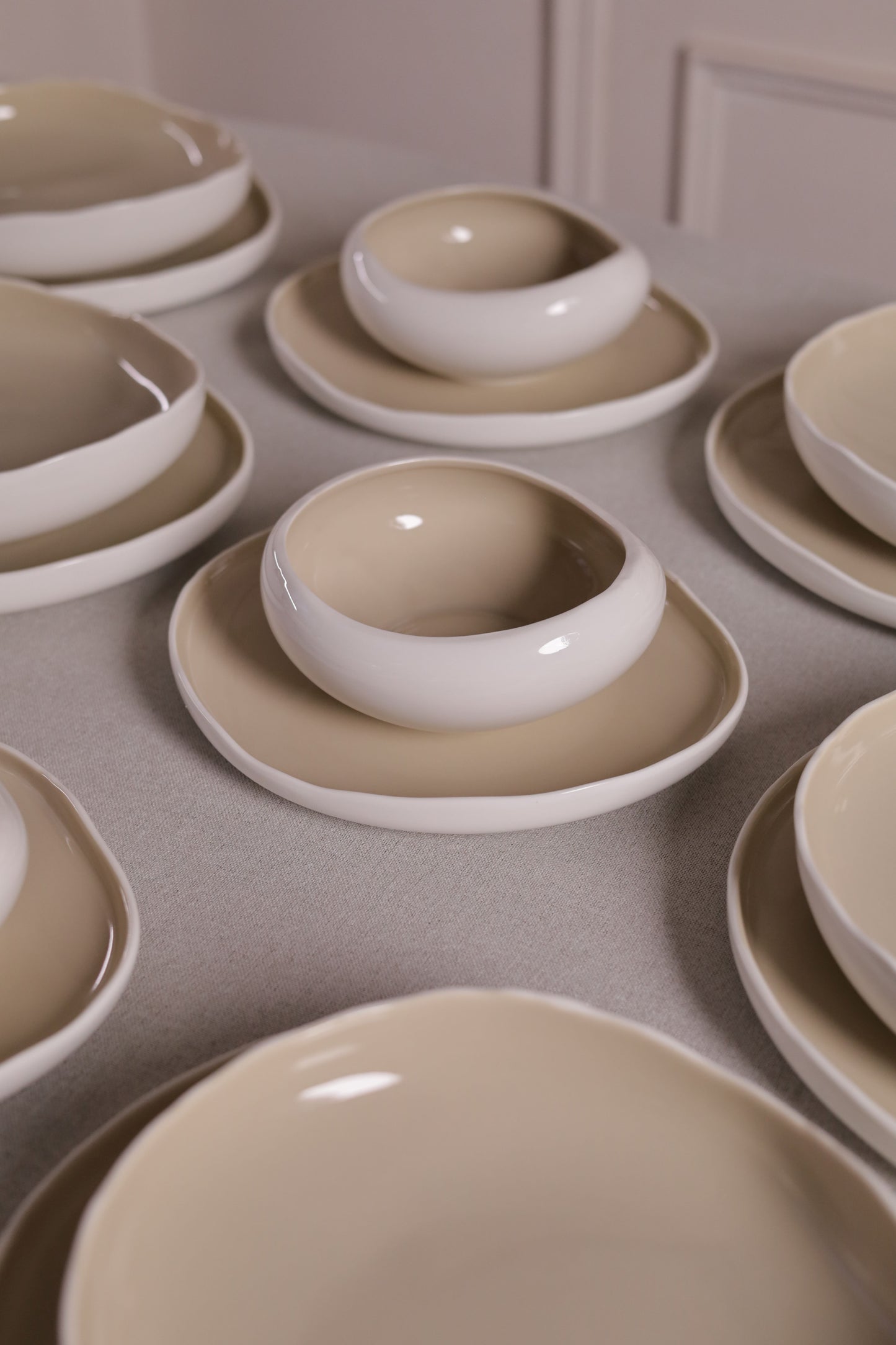 Mushroom Dinner Set – Warm Beige