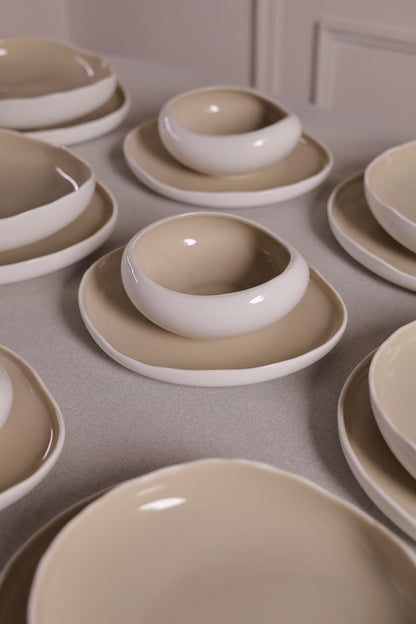 Mushroom Dinner Set – Warm Beige