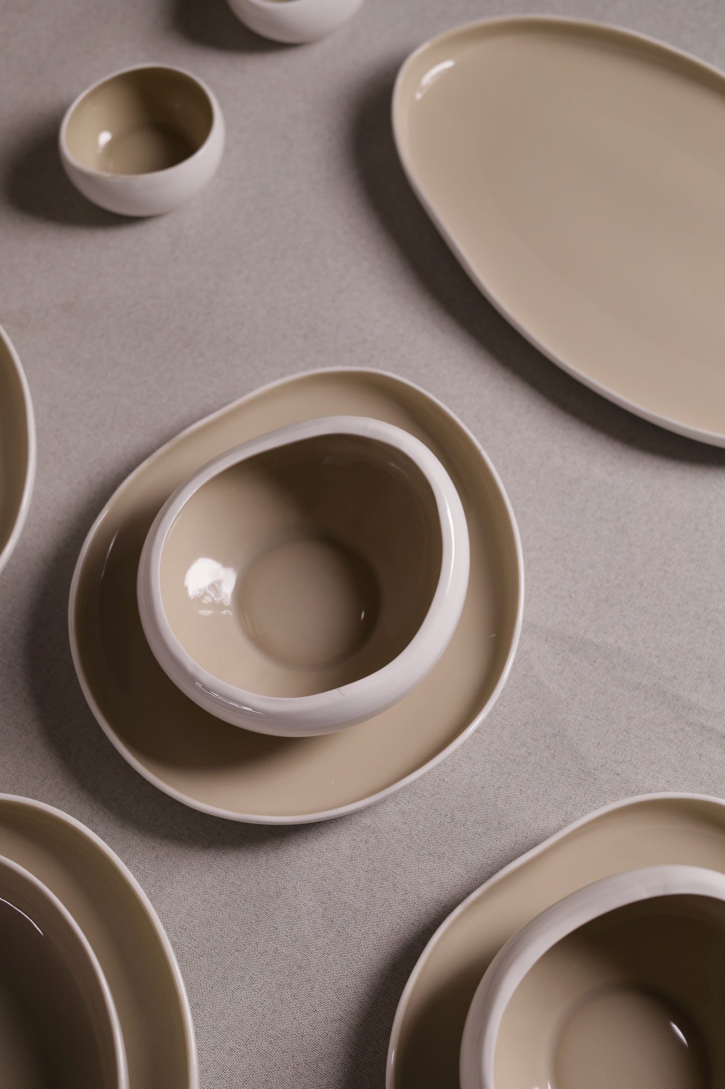 Mushroom Dinner Set – Warm Beige