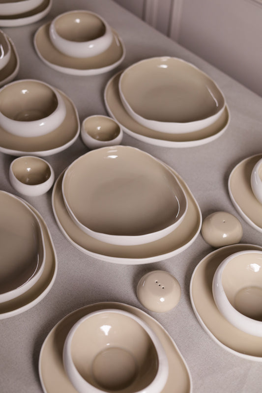 Mushroom Dinner Set – Warm Beige