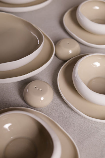 Mushroom Dinner Set – Warm Beige
